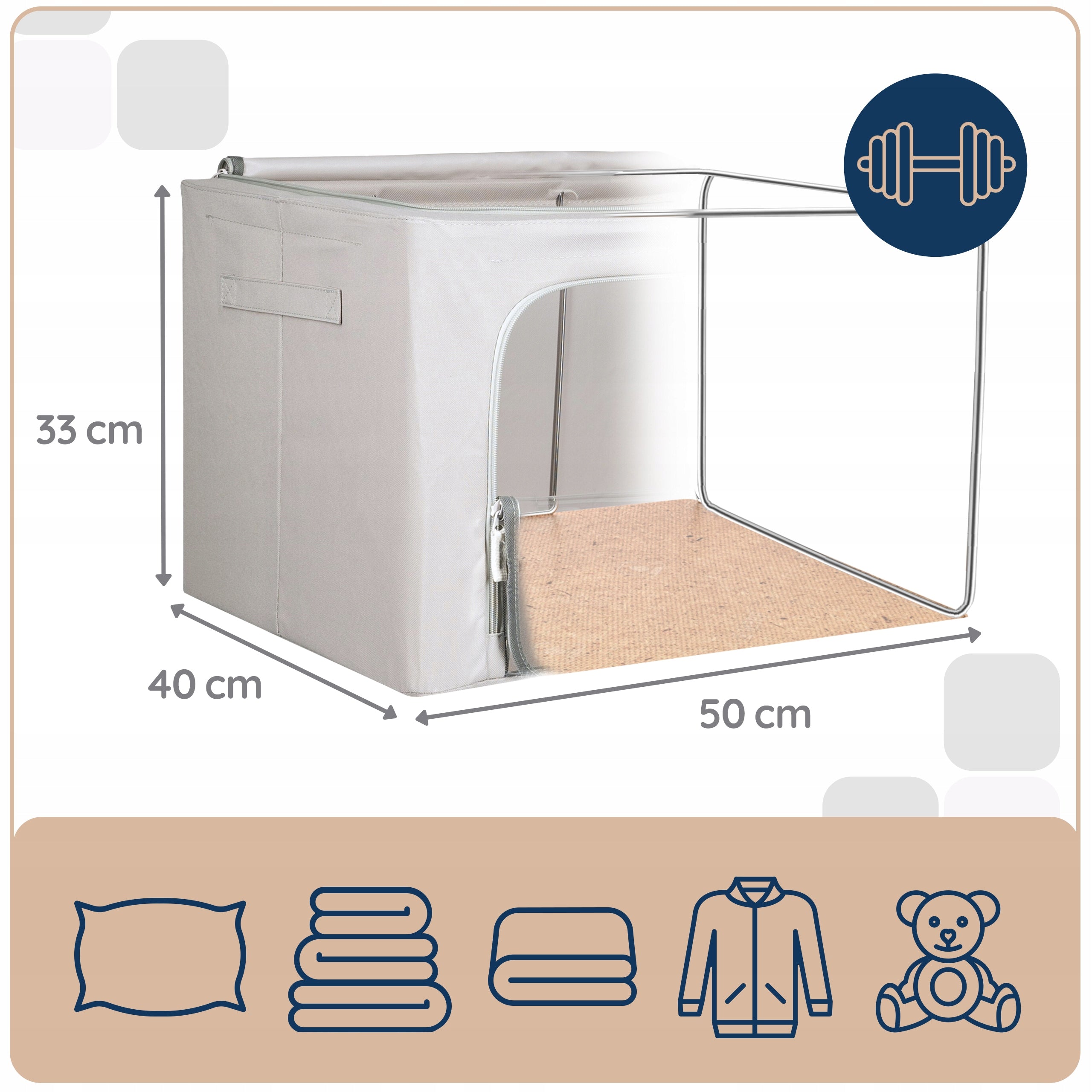 Organizer box container clothes closet bag with lid frame 66L Manufacturer code 703791903948