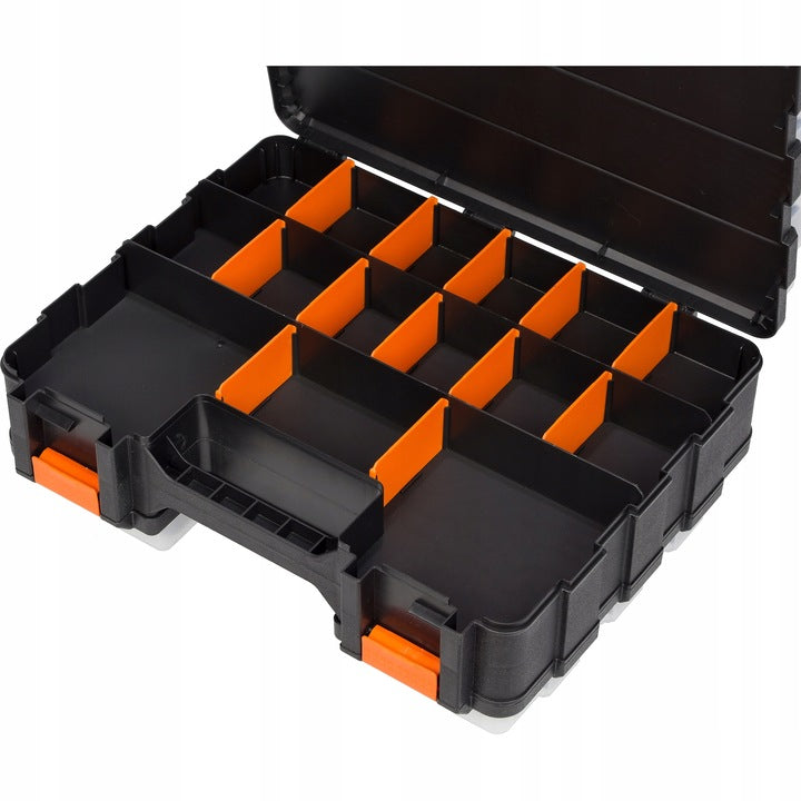 Organizer box double-sided 38 cm, 70 COMPARTMENTS adjustable TACTIX Kind open organizer sealed container