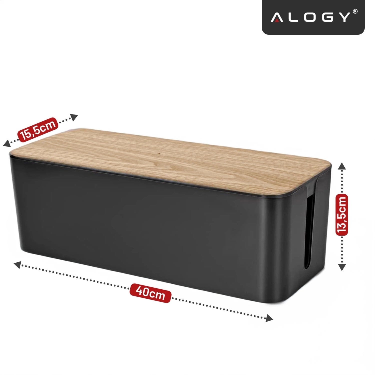 Organizer box for cables and slats with wood-style cover office floor Packaging status original