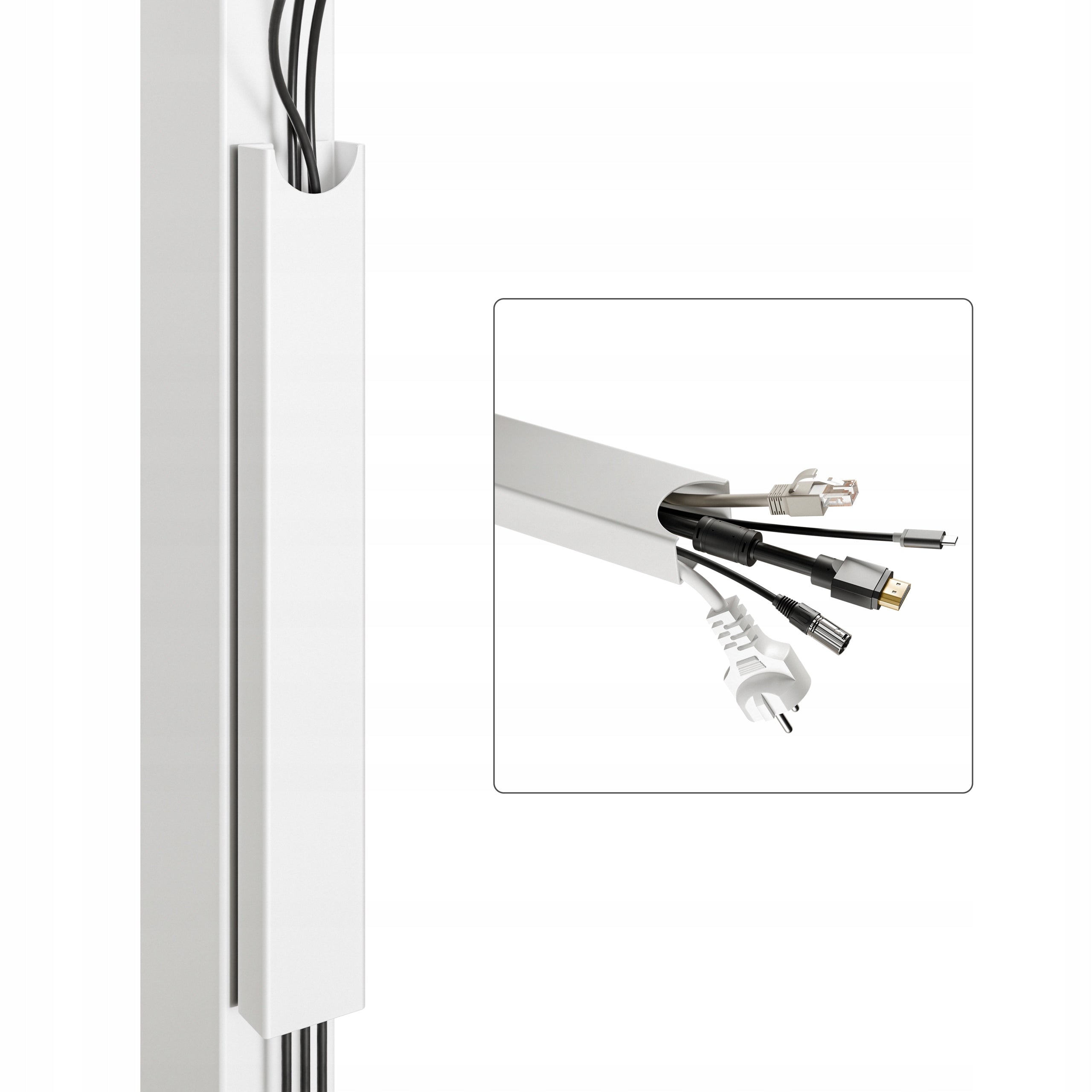 Organizer cable grille for desk 37x5x2.5cm White Steel