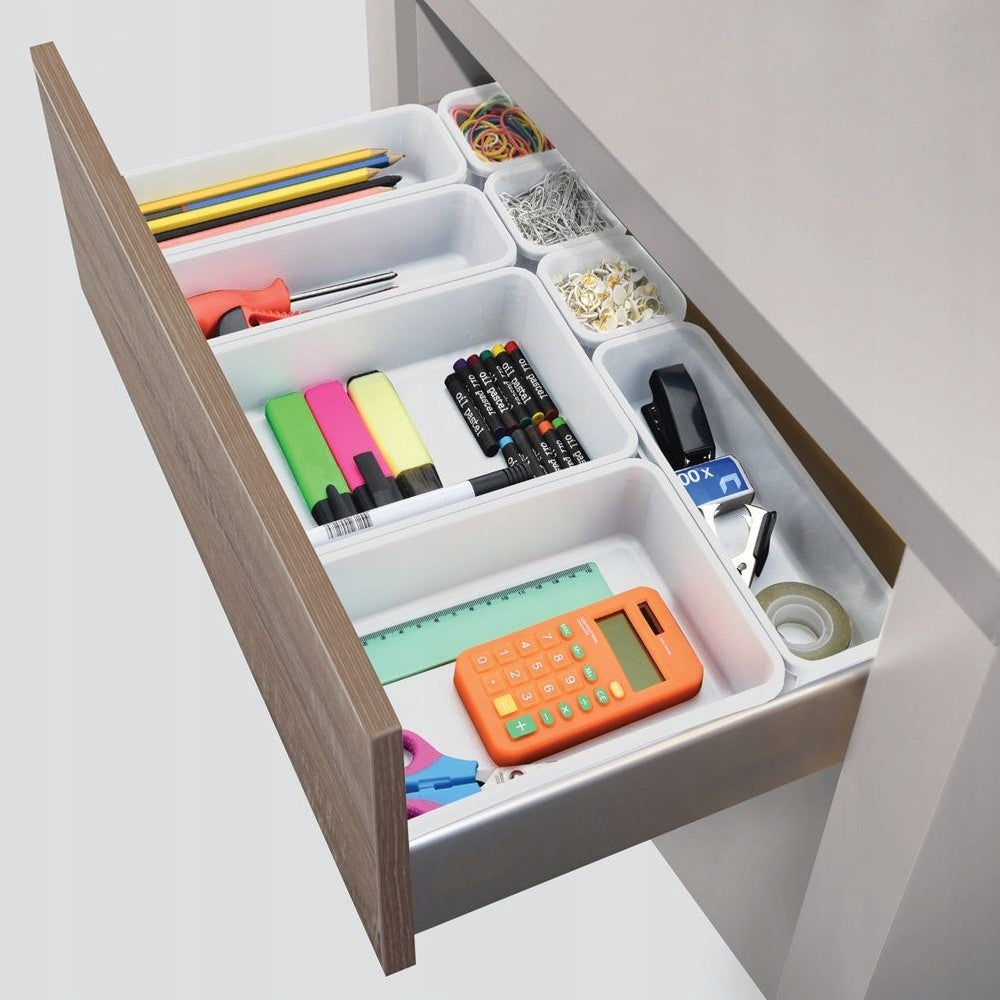 Organizer container binder for drawer white 8 el. Packaging status original