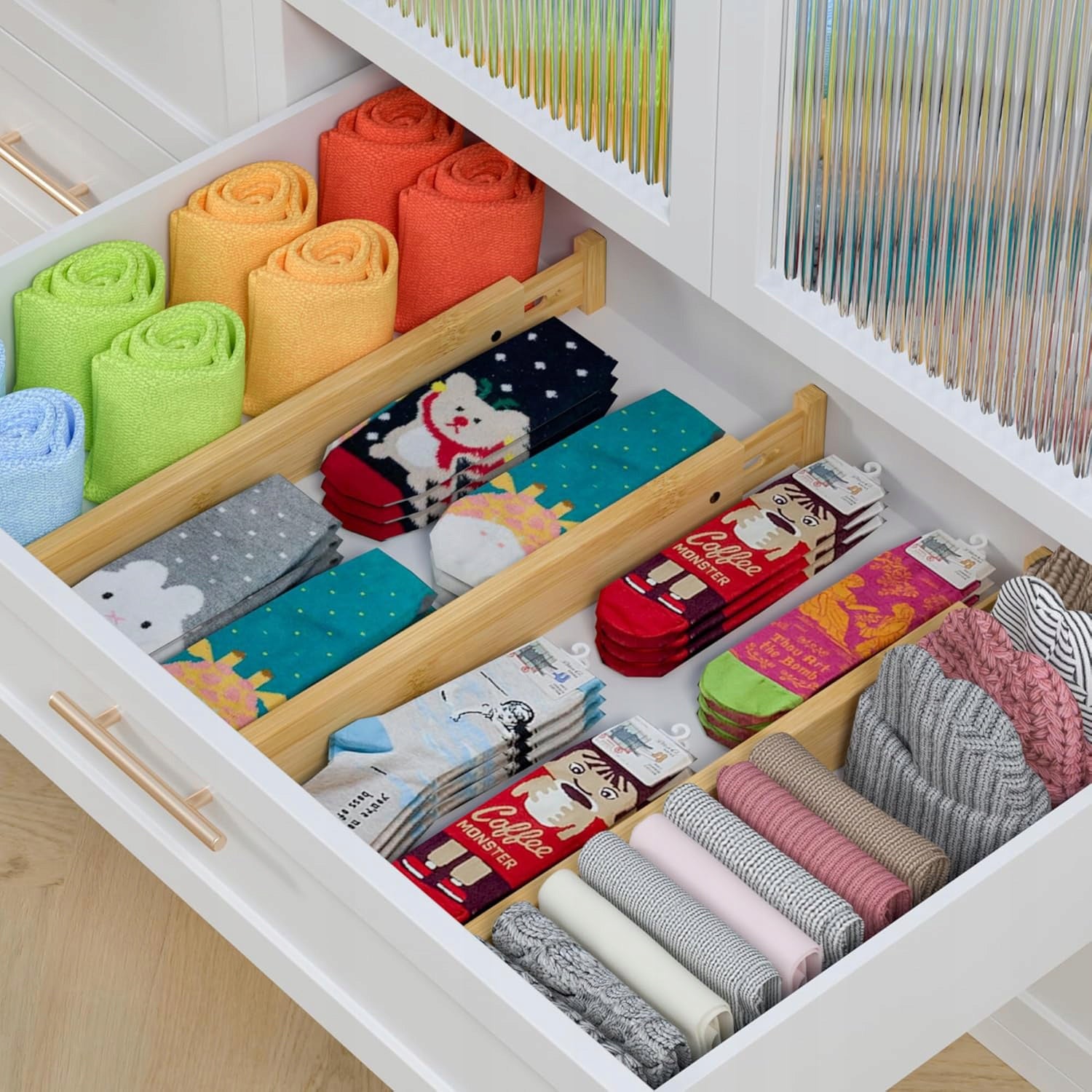 Organizér do zásuvek nábytku | Bambusové děliče zásuvek | Rozšiřitelné… Customs tariff code 63079098