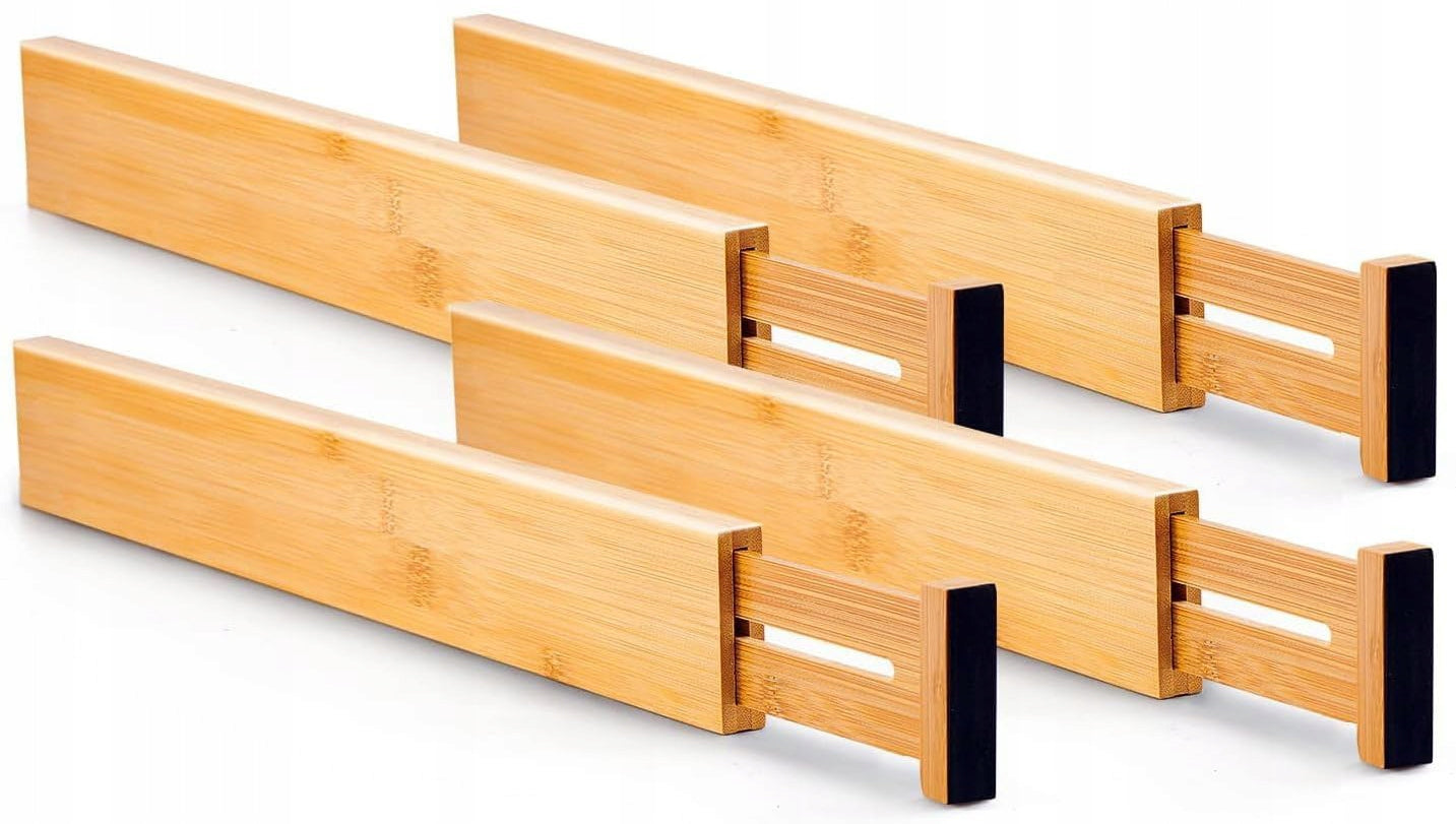 Organizér do zásuvek nábytku | Bambusové děliče zásuvek | Rozšiřitelné… Number of pieces 4 pcs