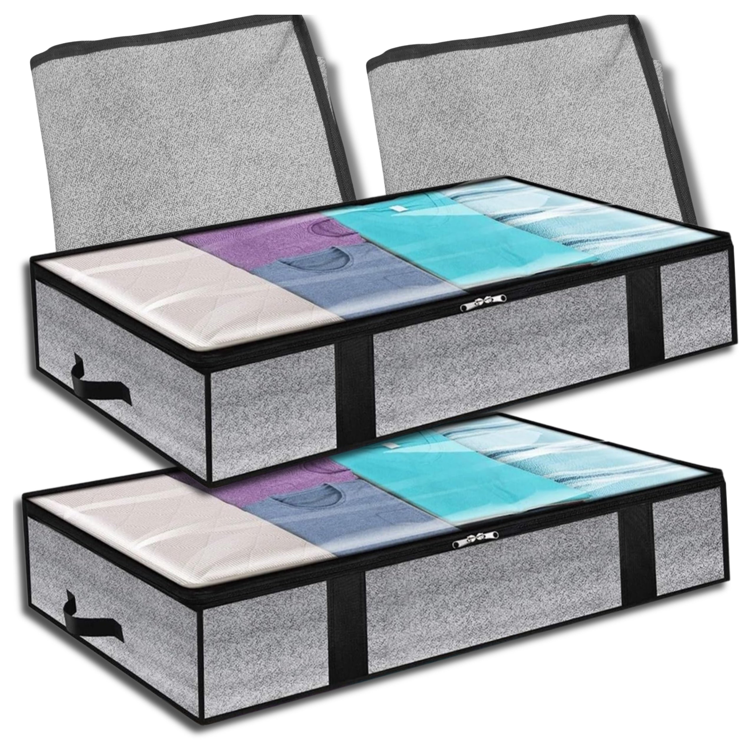 Organizer set of 2 pcs wardrobe bag for bedding clothes large under the bed