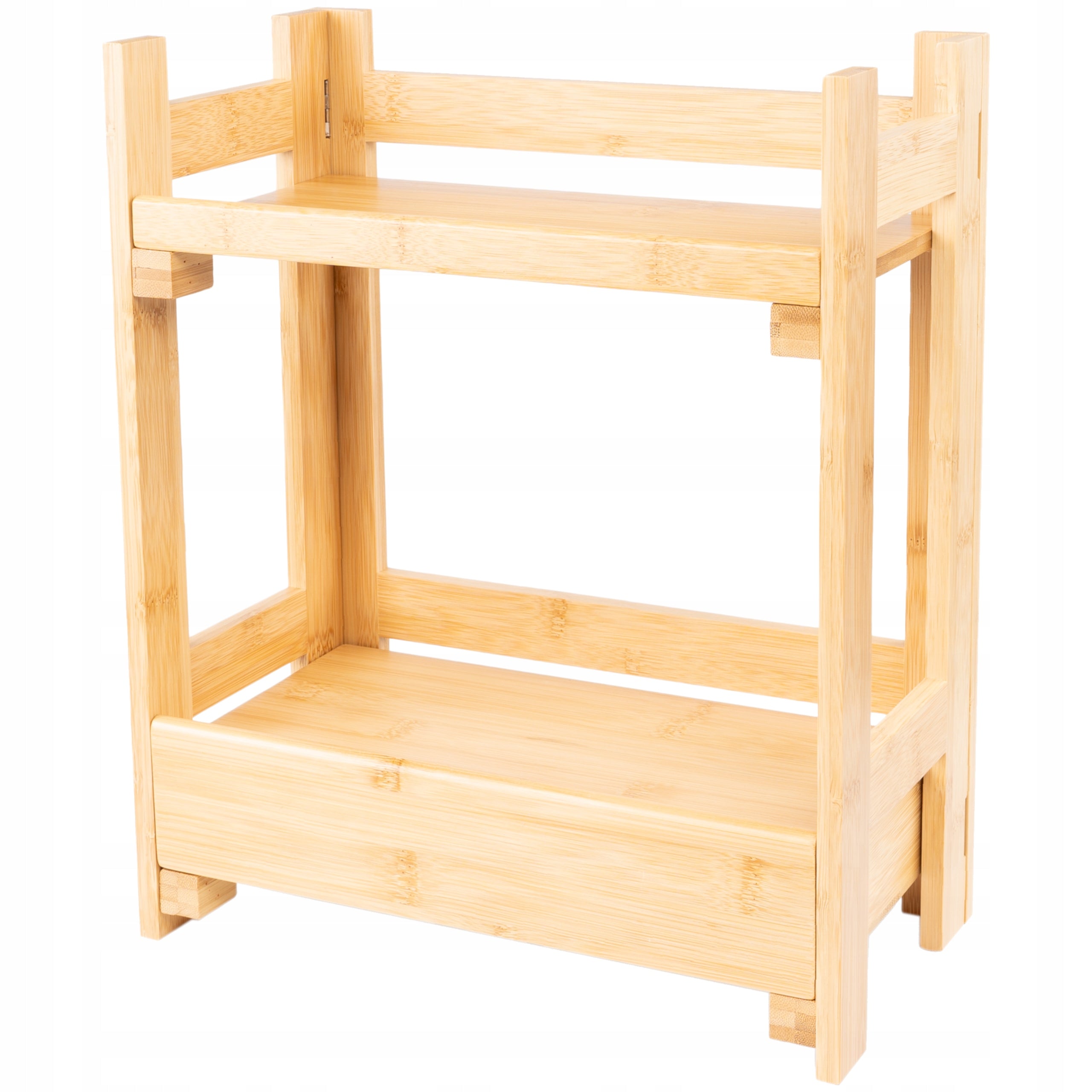 Organizer shelf bamboo bookcase for cosmetics jewelry accessories drawer