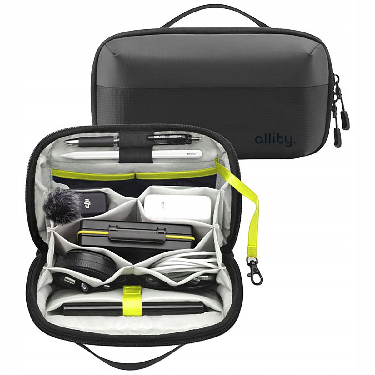 Organizer, travel bag Allity, roomy 2.4L, for electronics, cosmetics Packaging status original