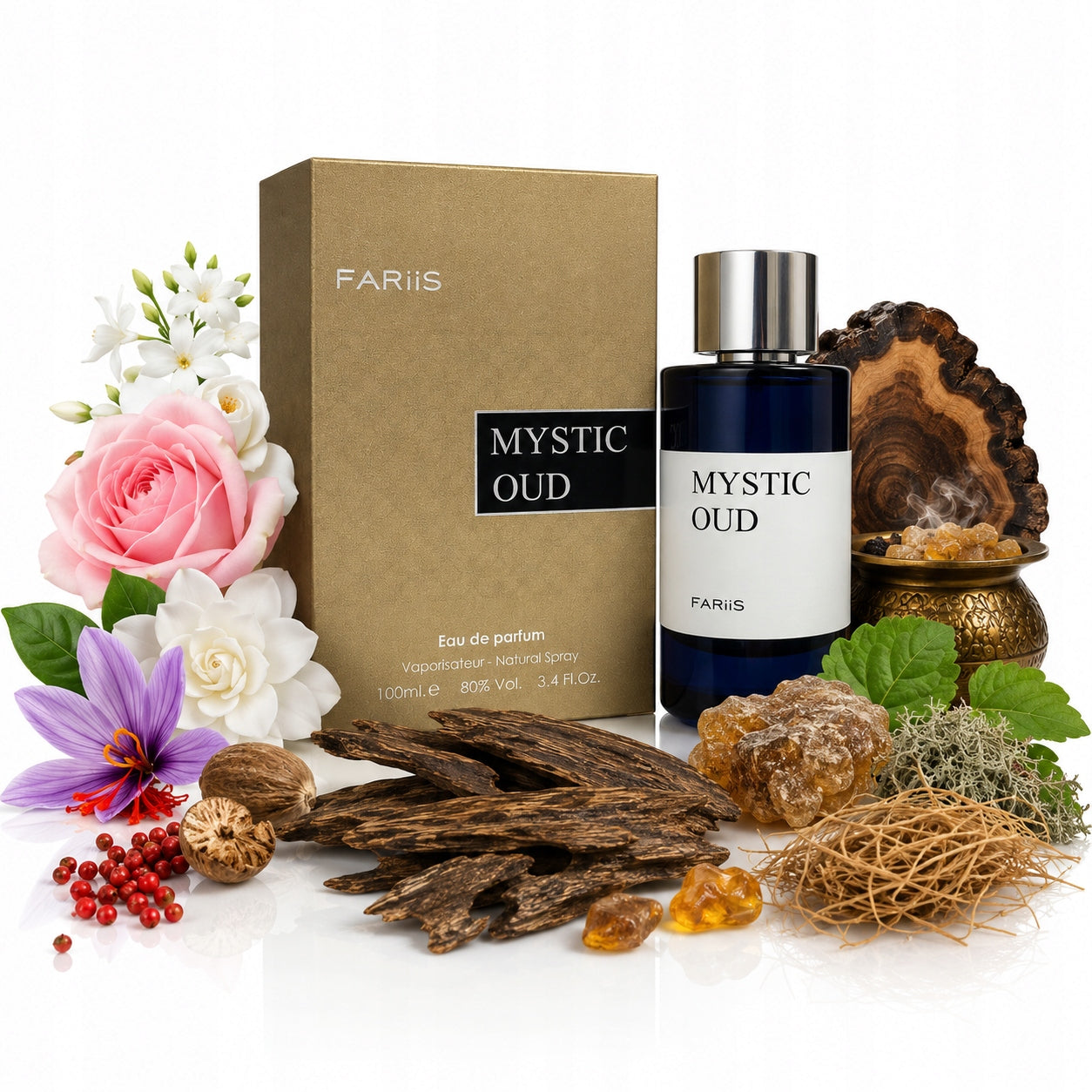 Original Arab Perfume Fariis MYSTIC OUD 100ml EDP+FREEBIE! Packaging status original