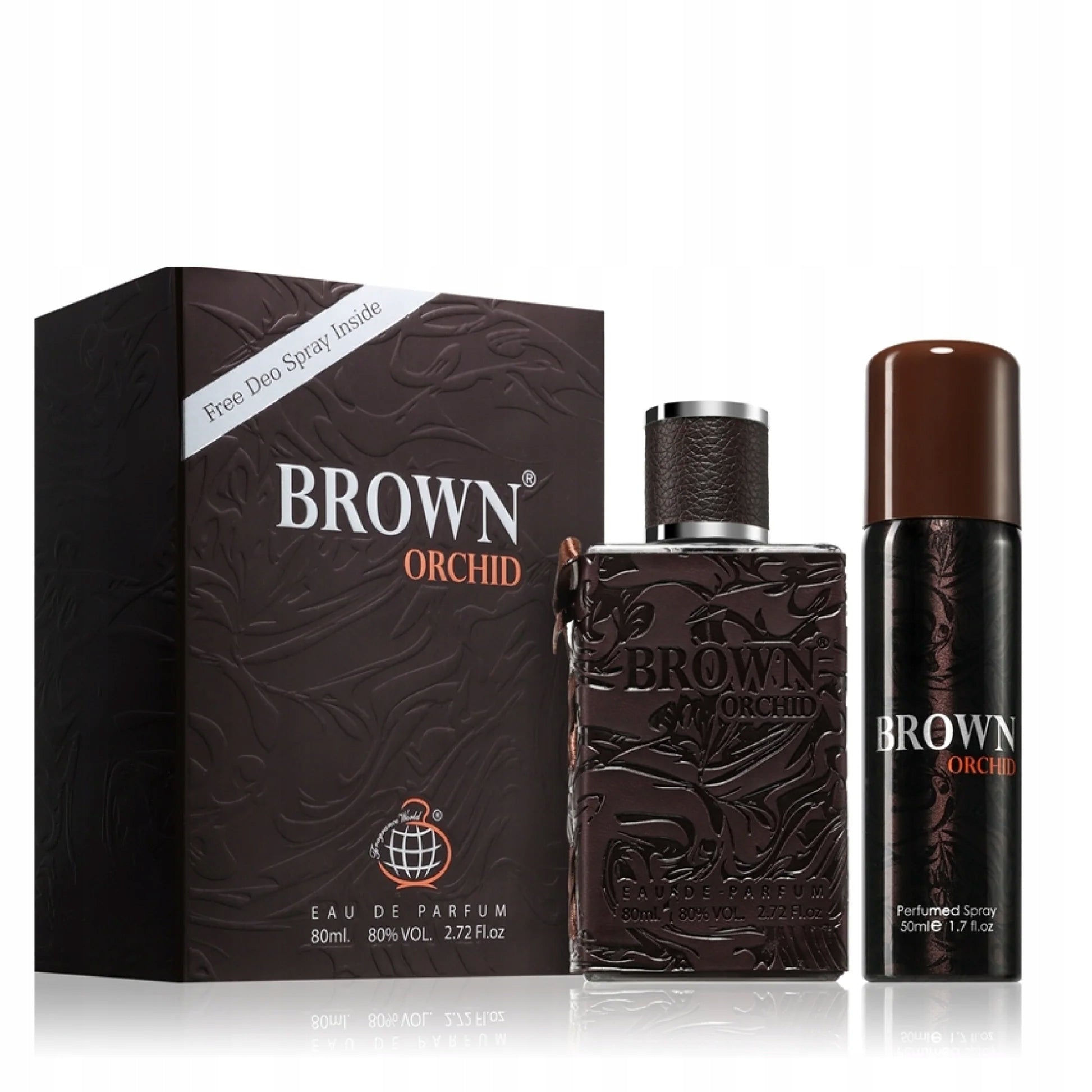 Original Arab Perfume Fragrance World BROWN ORCHID 80ml+ Deo Packaging status original