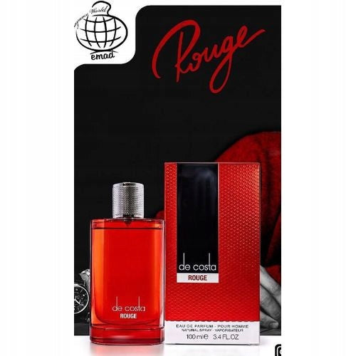 Original Arab Perfume Fragrance World DE COSTA ROUGE 100ml EDP+FREEBIE Brand Fragrance World