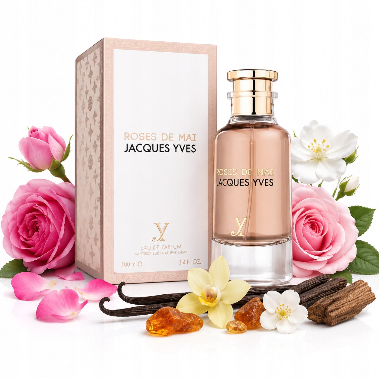 Original Arab Perfume Fragrance World ROSES DE MAI JACQUES YVES 100m