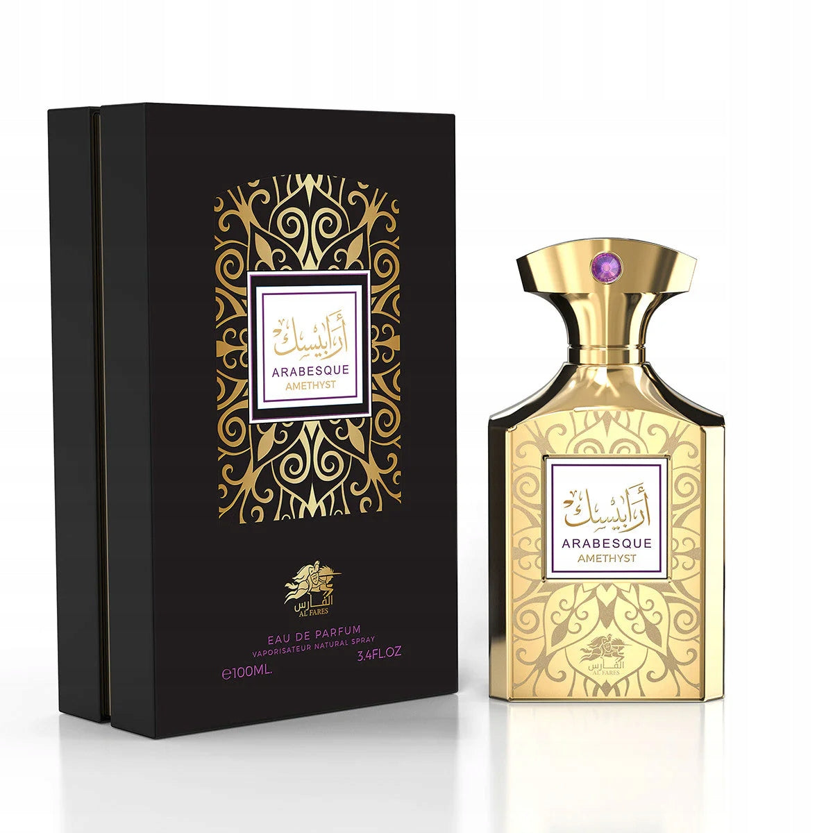 Original Arabic Perfume Al Fares ARABESQUE AMTHYST 100ml EDP+FREEBIE! Packaging status original