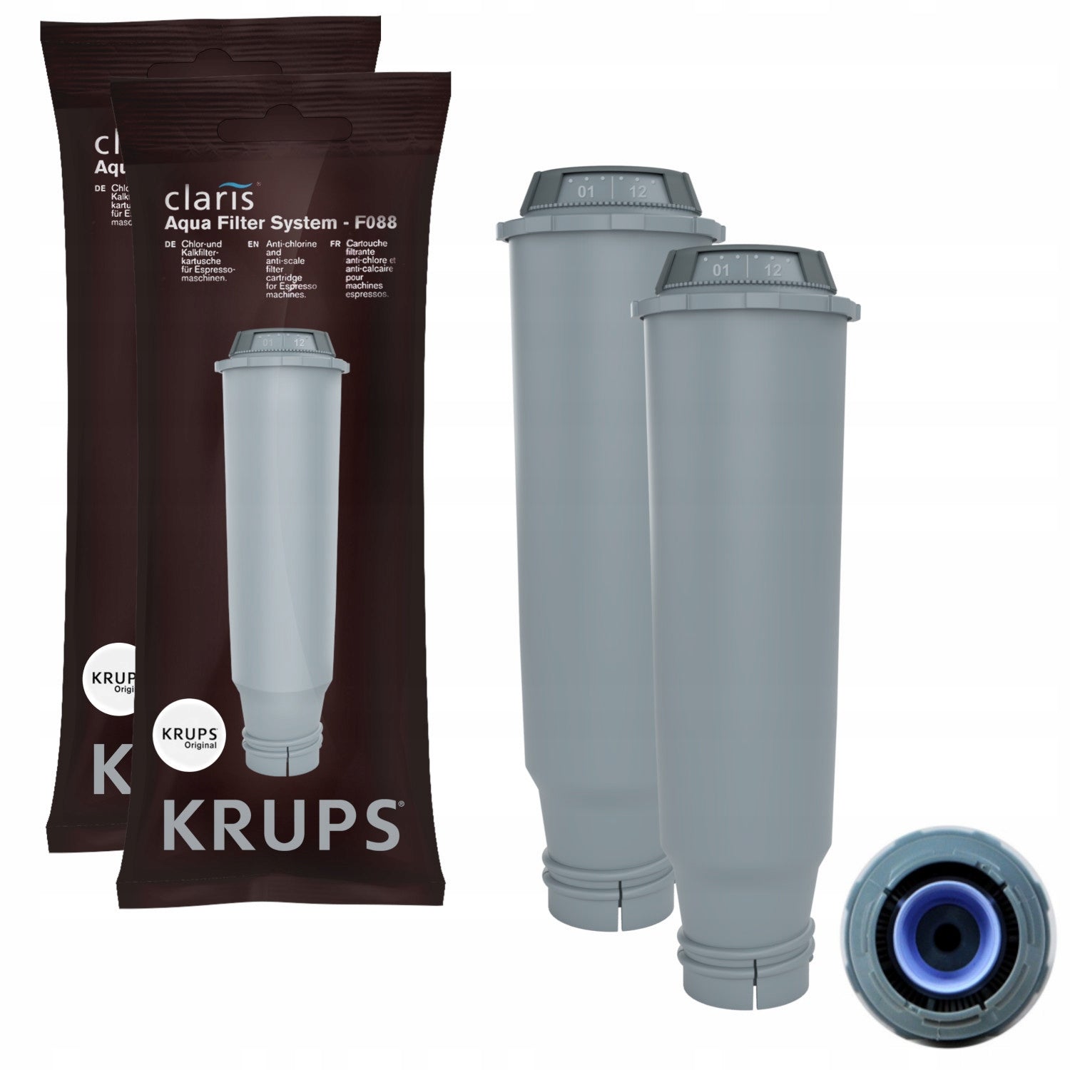 Original Krups Claris F088 water filter for espresso machine - 2 pieces