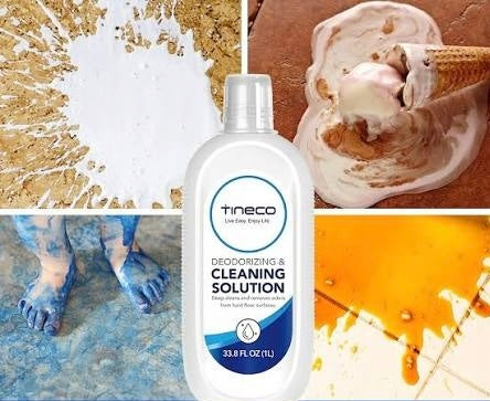 Original Liquid Tineco Deodorizing & Cleaning Solution 1L, has a measuring cup Brand Tineco