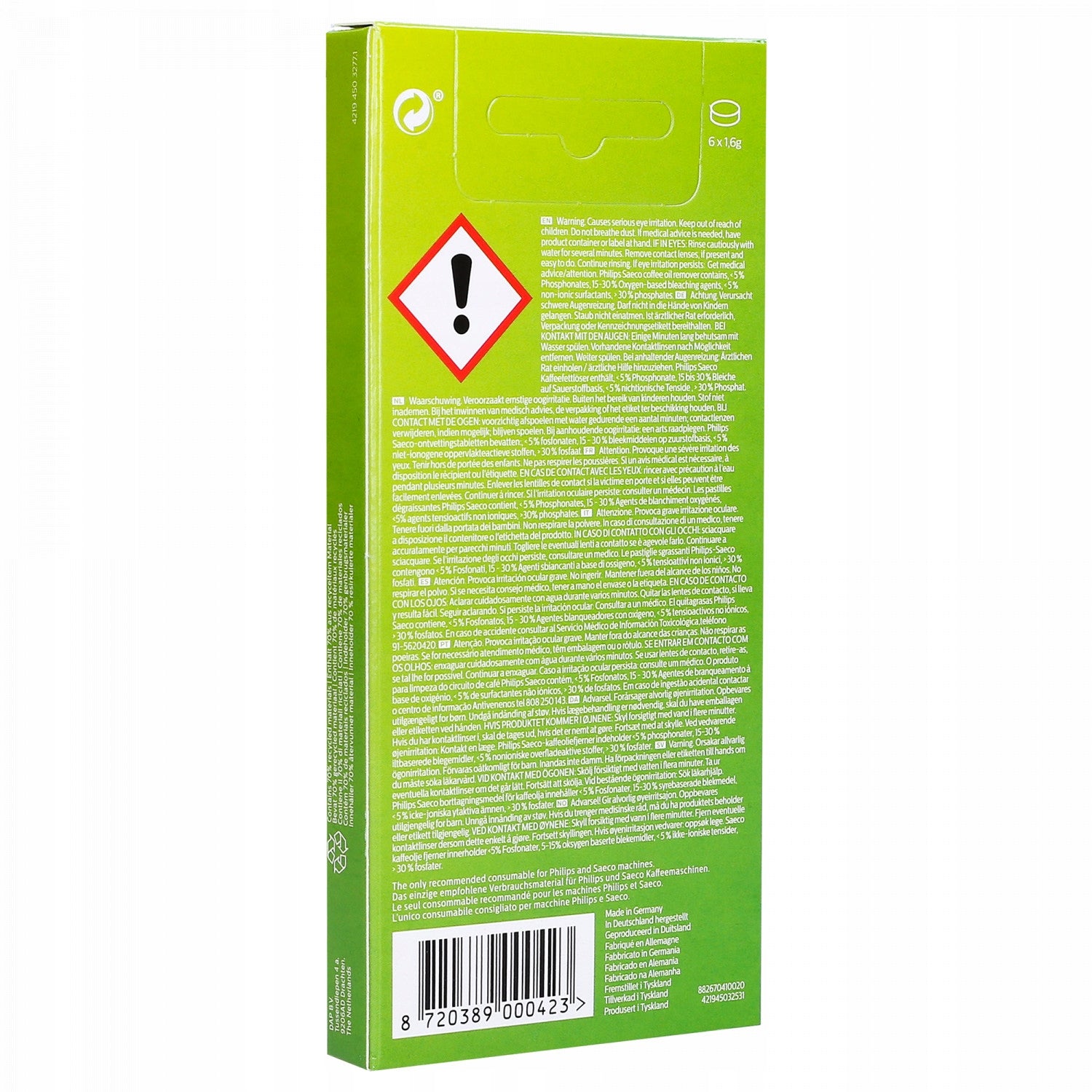 Original Philips CA6704/10 espresso machine cleaning tablets - 6 pieces Manufacturer code CA6704/10