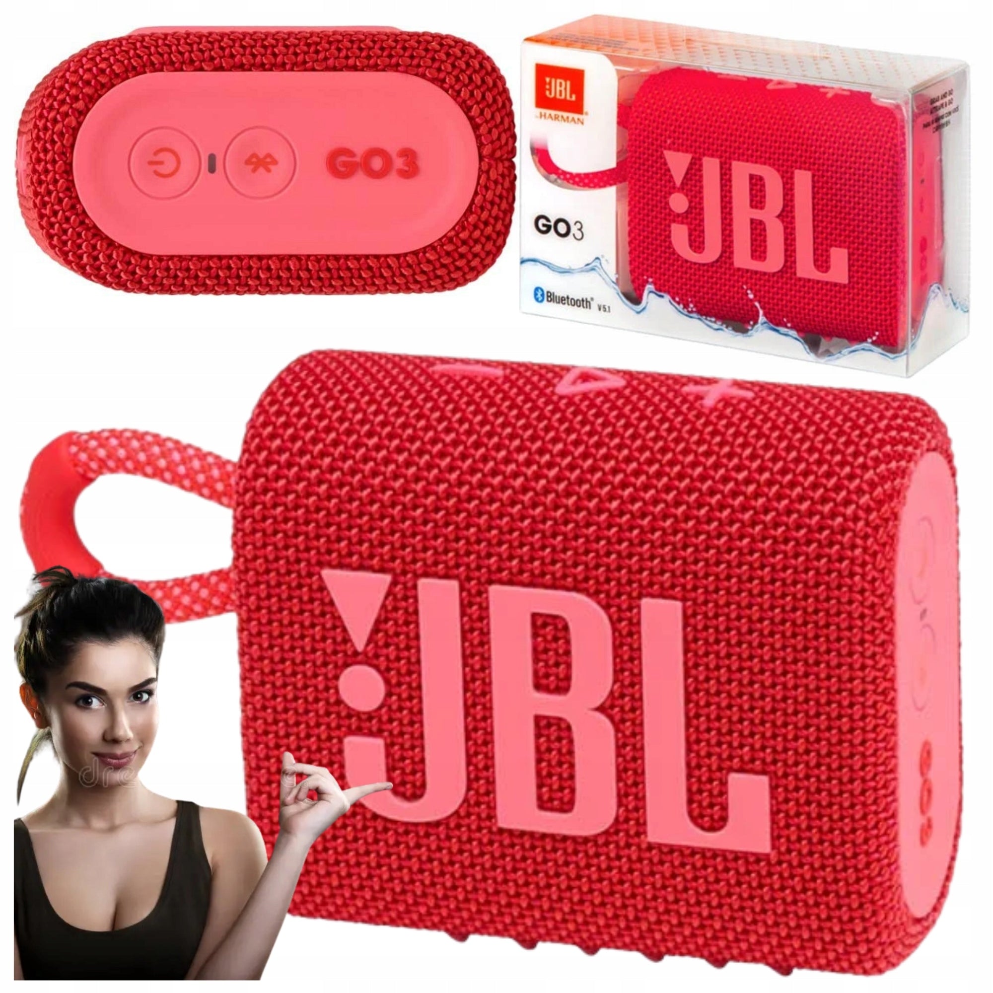 Original Portable Speaker JBL GO 3 red 4,2 W Hit