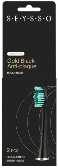 Original SEYSSO Gold Black Anti-Plaque Brush Tip (2-Pack) Kind original