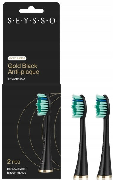 Original SEYSSO Gold Black Anti-Plaque Brush Tip (2-Pack)