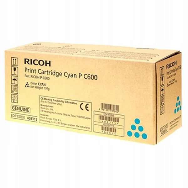 Original Toner Cartridge Ricoh cyan, code: 408315 to P C600, PC600