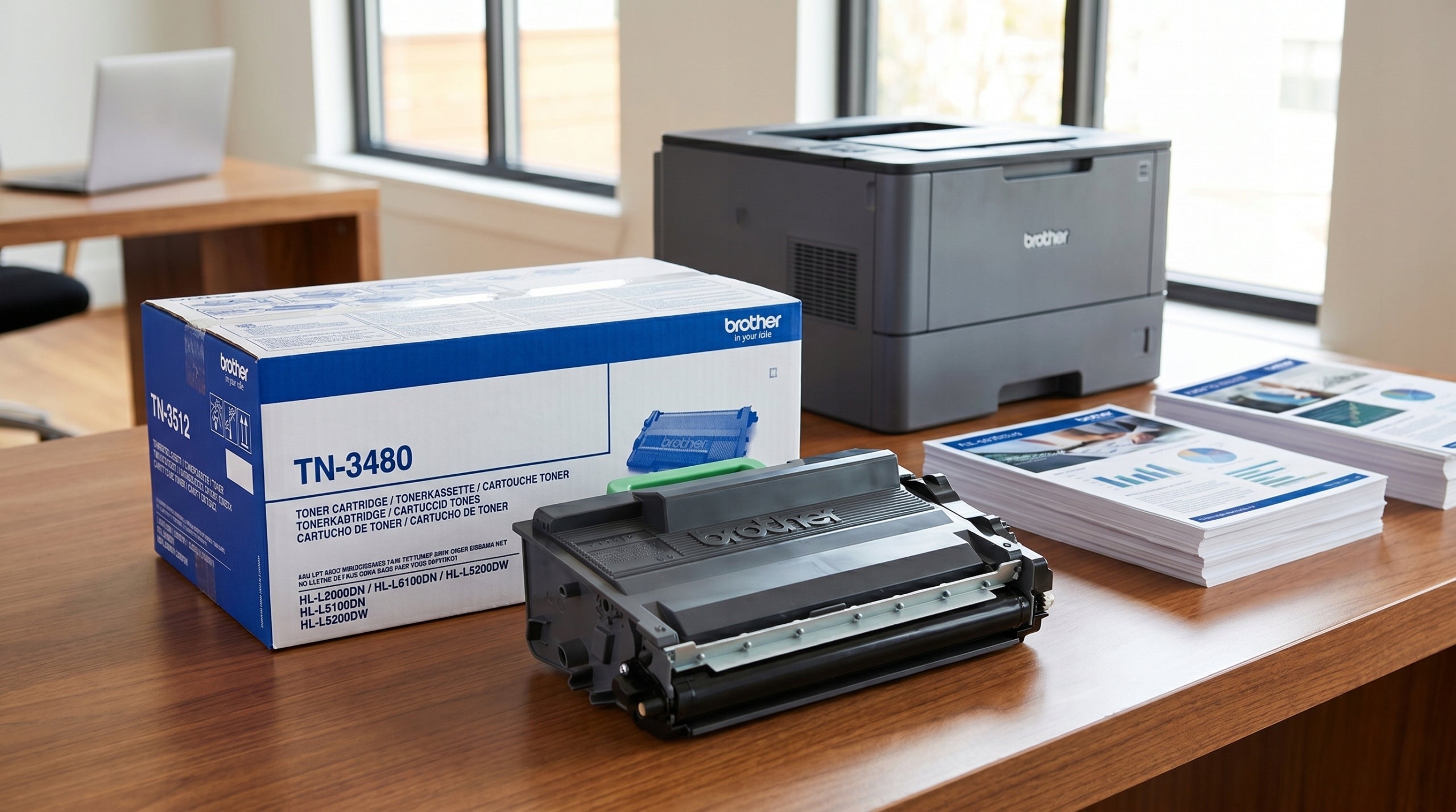 Original toner Brother TN-3480 HL-L5000DN HL-L5100DN HL-L5200DW [Black] Manufacturer code TN-3512