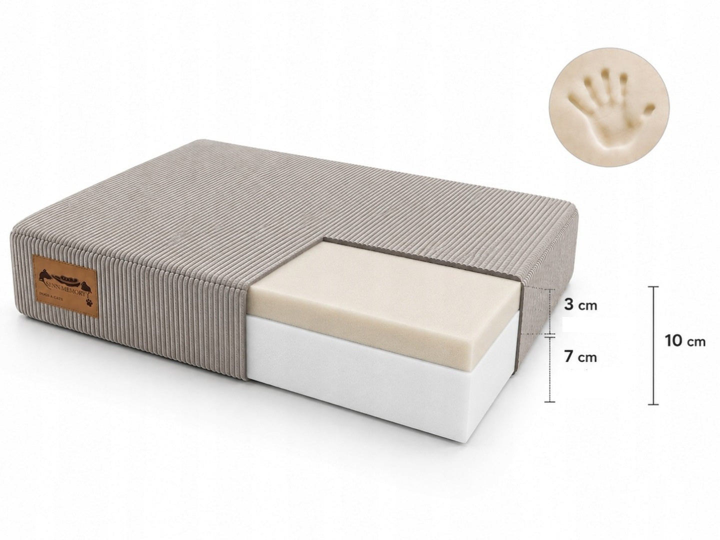 Orthopedic Dog Bed 110x70x10 cm Foam Mattress Soft Grey Brand Fimex