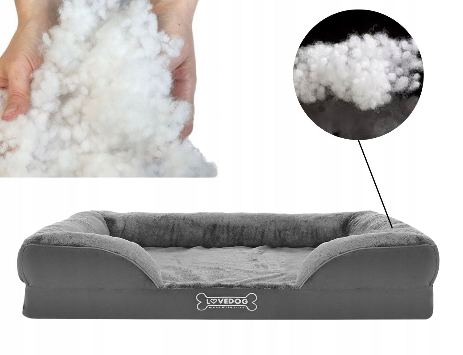 Orthopedic Dog Bed Waterproof Large L 90x60 OrtoMax Model OrtoMax