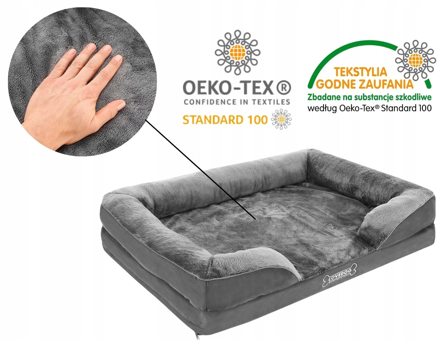 Orthopedic Dog Bed Waterproof Large L 90x60 OrtoMax Product width 60 cm