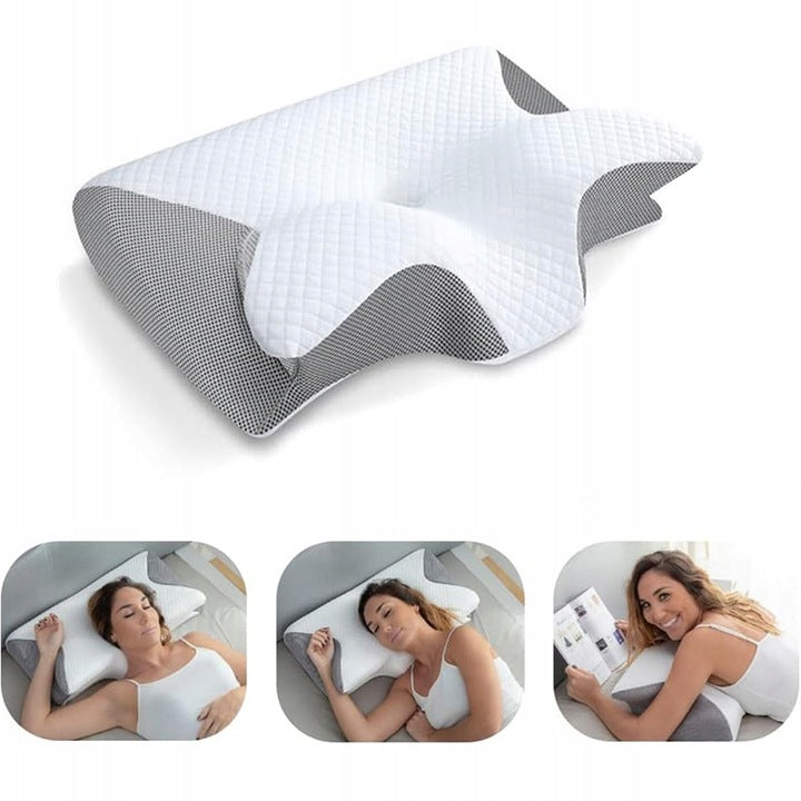 Orthopedic Pillow For Back Pain Profiled Memory 60x14x40 Grey