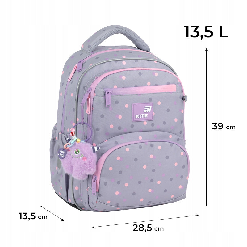 Orthopedic backpack for girls 6 7 8 9 10 years old with keychain toy Kite Manufacturer code K26-773M-3