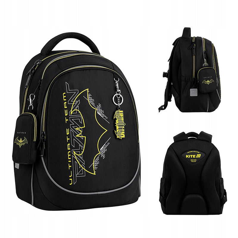 Orthopedic school backpack for boys up to 1-5 class black Batman Kite