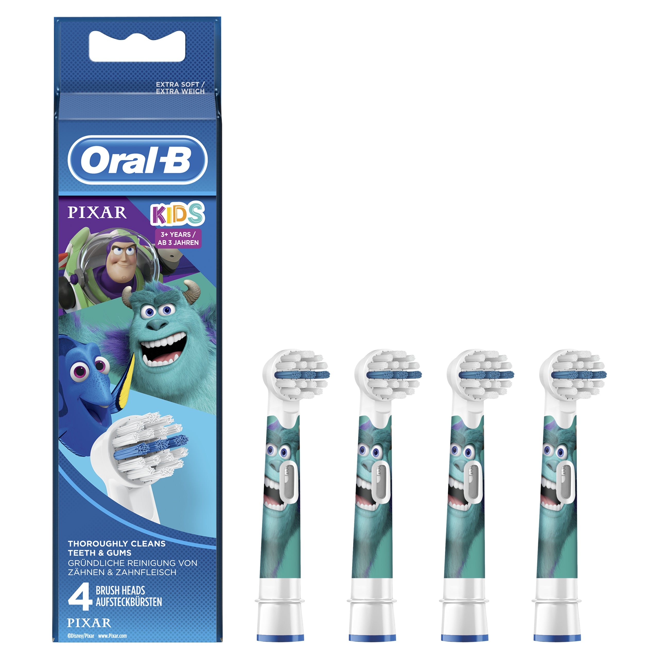 Elektrischer Zahnbürstenkopf für Kinder Oral-B Pixar Kids, 4 Stk. 