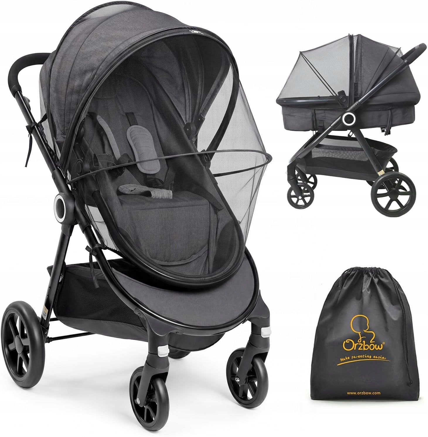 Orzbow Mosquito net for strollers universal without DEET folding