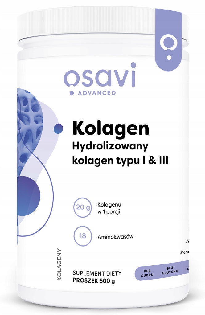 Osavi Hydrolyzed Collagen, Type I & III 600g Muscle Mass Bone Skin