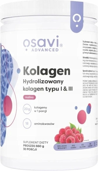 Osavi Hydrolyzed collagen type I and III raspberry 660 g
