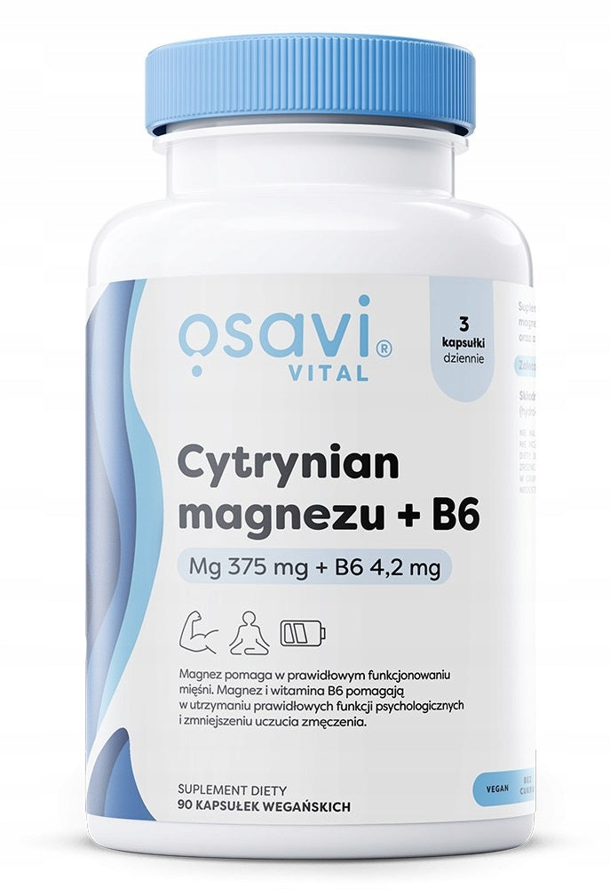 Osavi - Magnesium citrate + B6, 90 vkaps