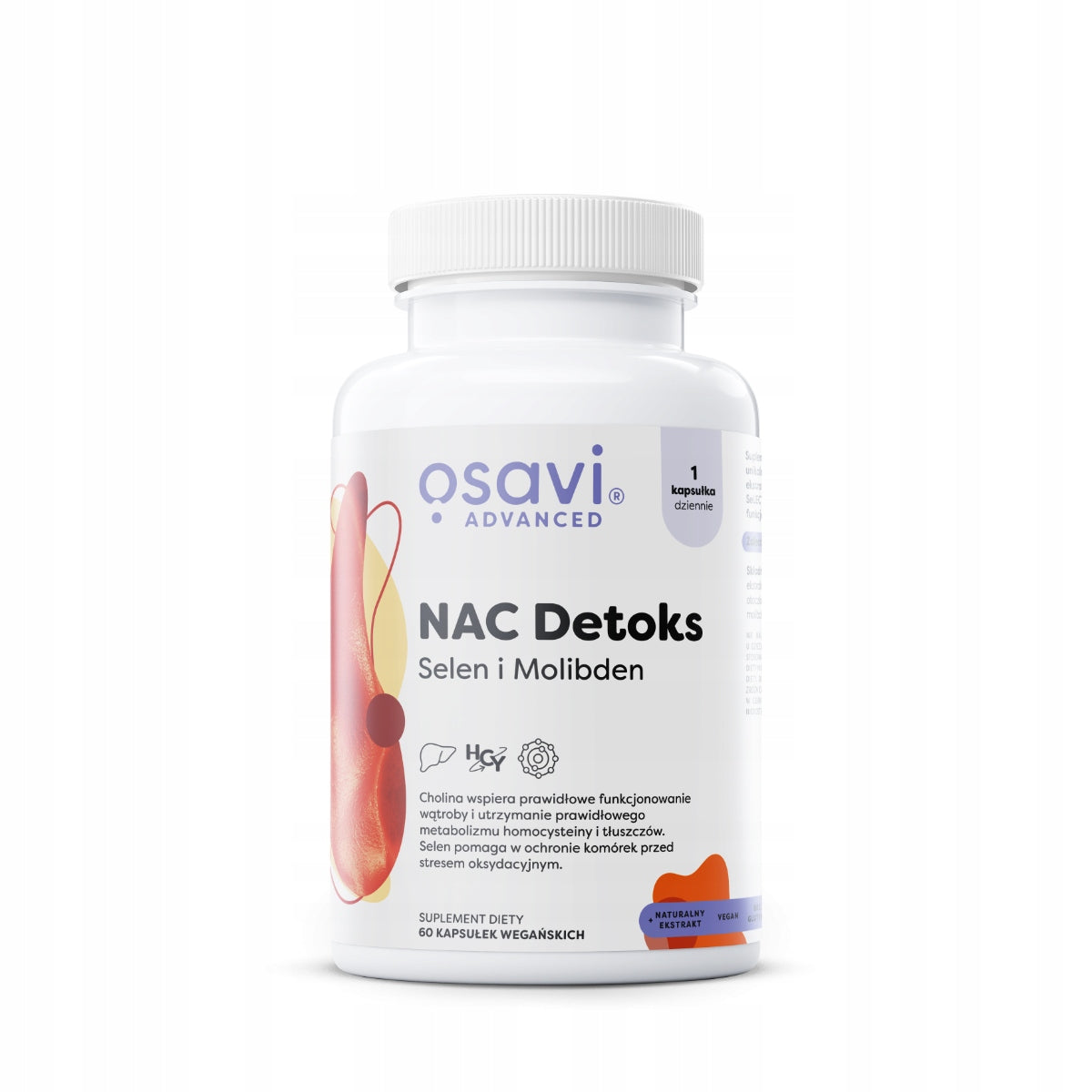 Osavi NAC Detox, Selenium and Molybdenum + cholone milk thistle 60 kaps