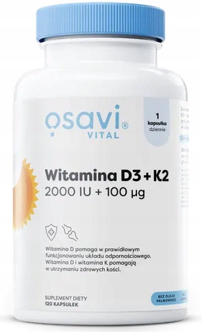 Osavi VITAMIN D3 2000 IU + K2 100mcg 120 Soft Capsules IMMUNITY D3 K2