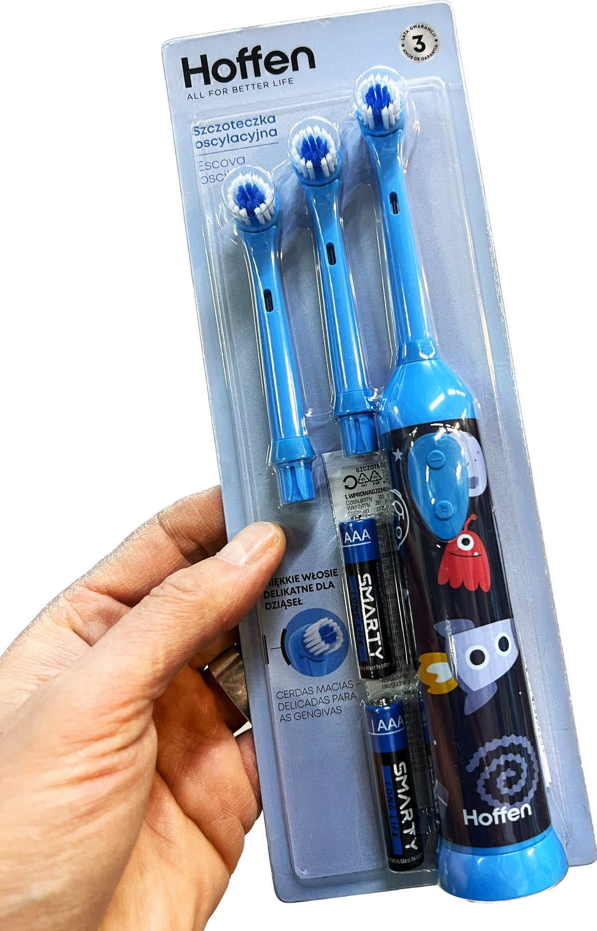 Oscillating toothbrush Hoffen for children, blue
