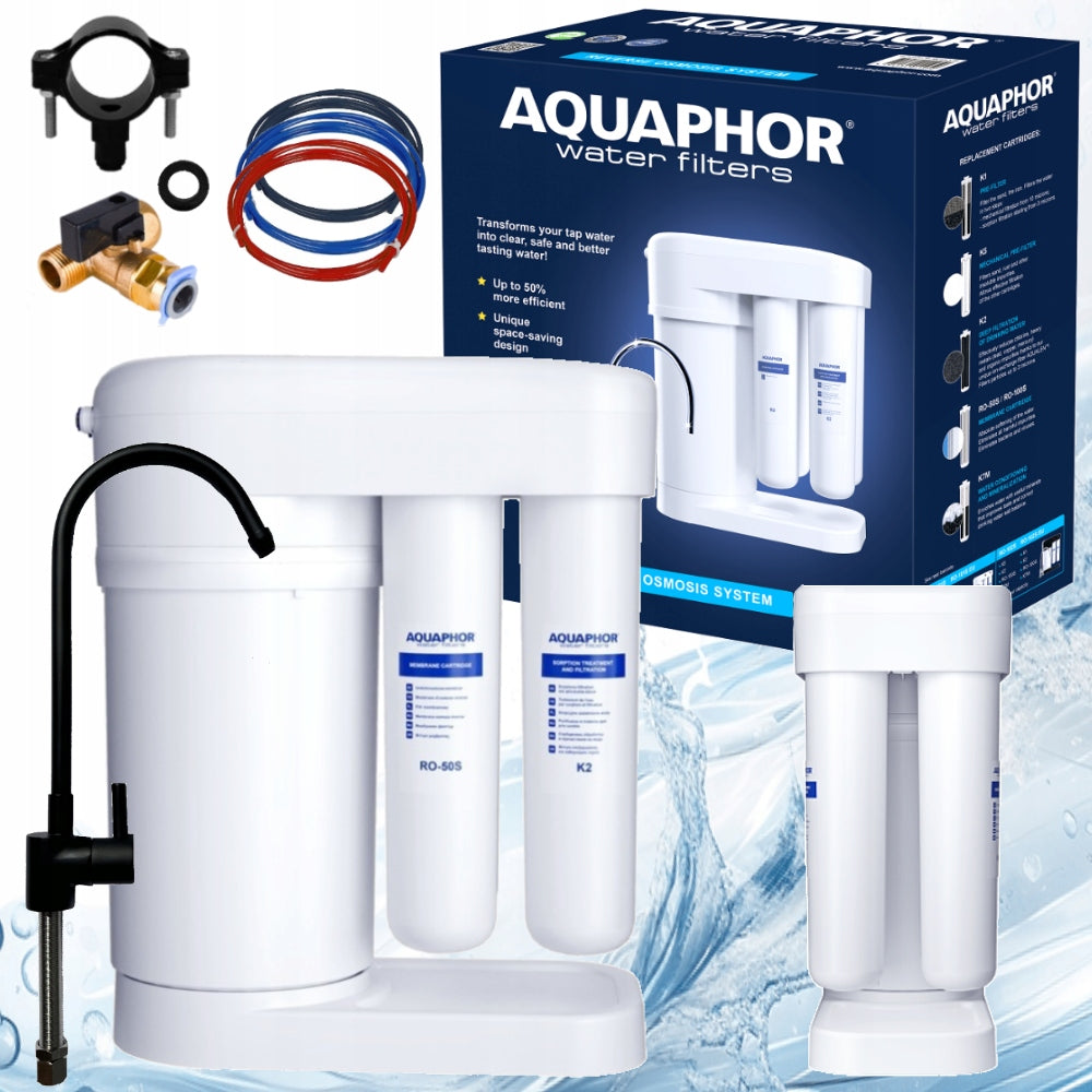 Osmosis drinking water filter AQUAPHOR MORION RO-101S with black spout