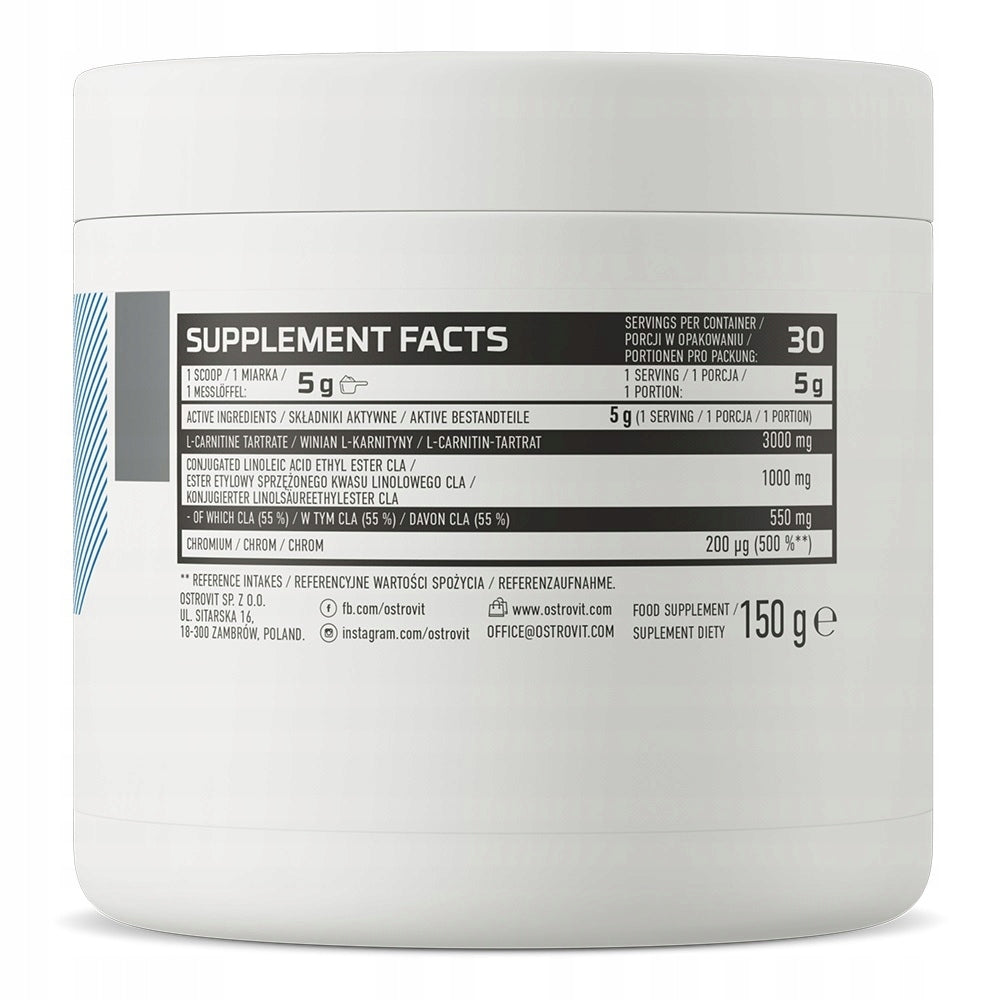 OstroVit 3C CLA Carnitine Chromium 150 g Kiwi metabolism support Expiration date at least 1 year from the date of purchase