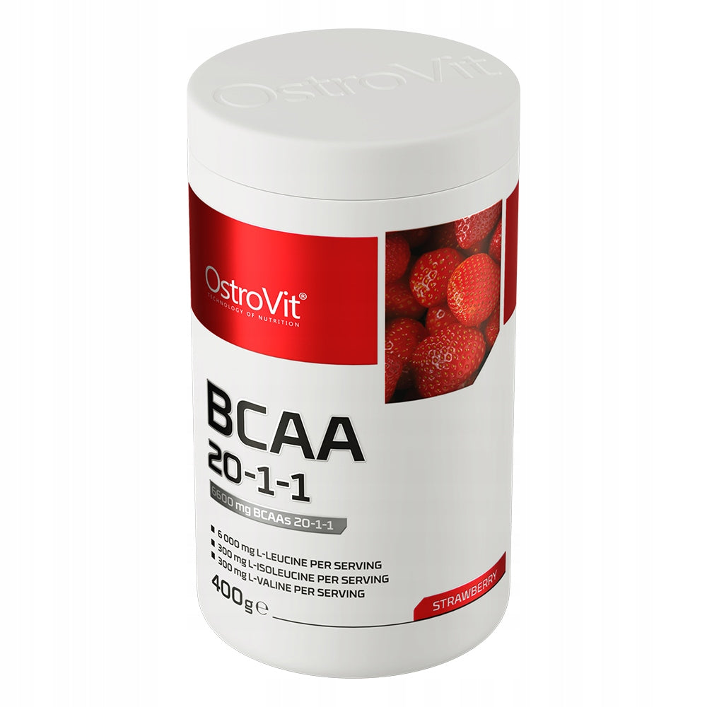 OstroVit BCAA 20:1:1 400 g Strawberry Muscle Regeneration and Protection Packaging status original