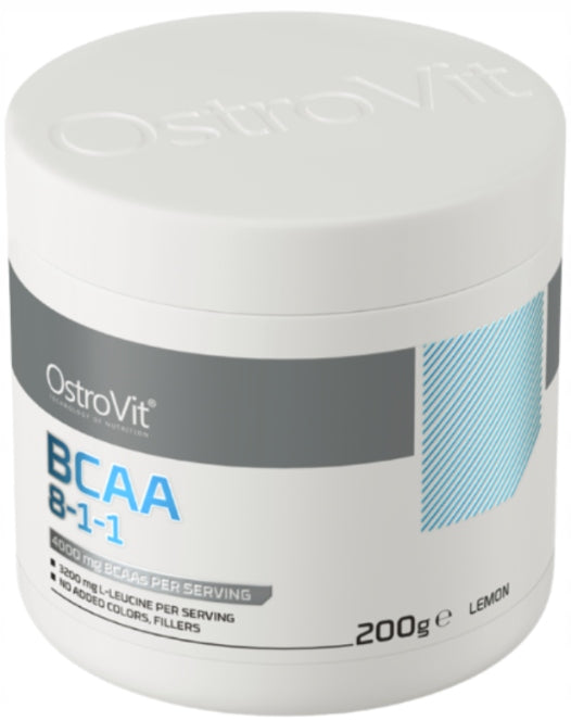 OstroVit BCAA 8-1-1 AMINO ACIDS LEUCINE MUSCLE lemon flavor 200 g Expiration date not specified