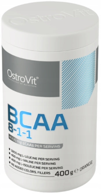 OstroVit BCAA 8-1-1 AMINO ACIDS LEUCINE MUSCLE orange flavor 400 g Expiration date not specified