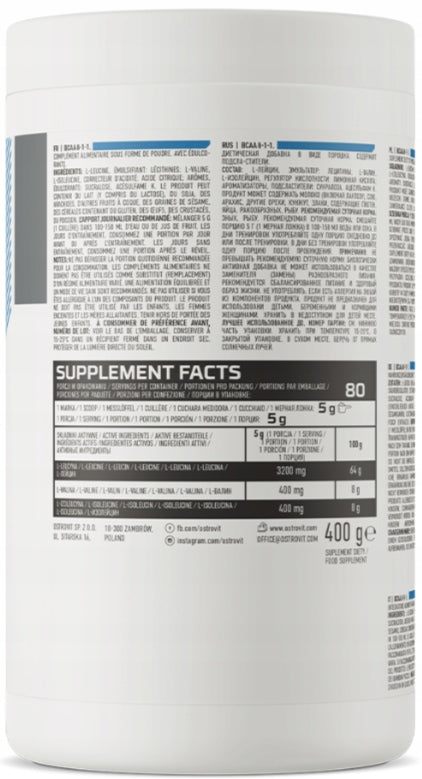 OstroVit BCAA 8-1-1 AMINO ACIDS LEUCINE MUSCLE orange flavor 400 g Medical device no