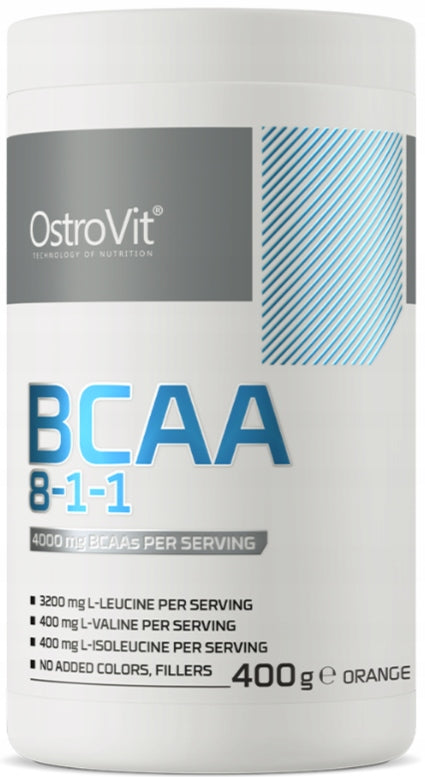 OstroVit BCAA 8-1-1 AMINO ACIDS LEUCINE MUSCLE orange flavor 400 g