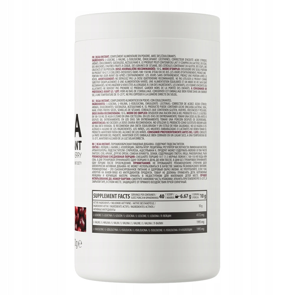 OstroVit BCAA Instant 400 g AMINO ACIDS Expiration date at least 1 year from the date of purchase