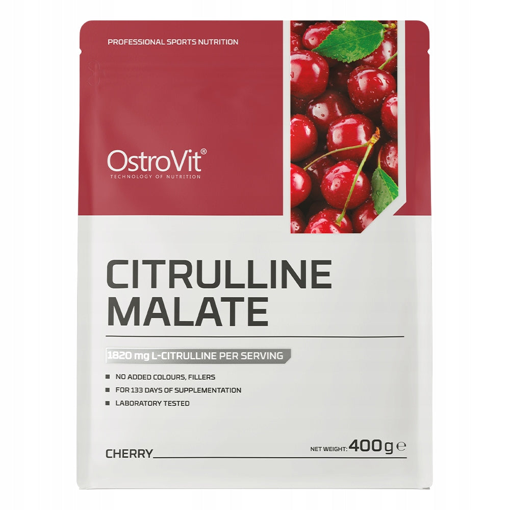 OstroVit Citrulline 400 g Citrulline Malate 2790 mg 133 Servings Cherry Pump Expiration date at least 1 year from the date of purchase