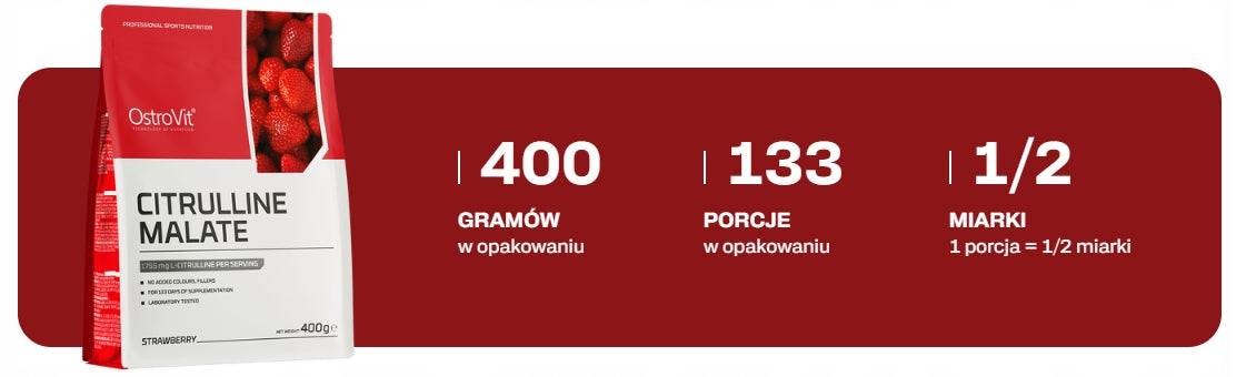 OstroVit Citrulline 400 g Citrulline Malate 2790 mg 133 Servings Expiration date at least 1 year from the date of purchase