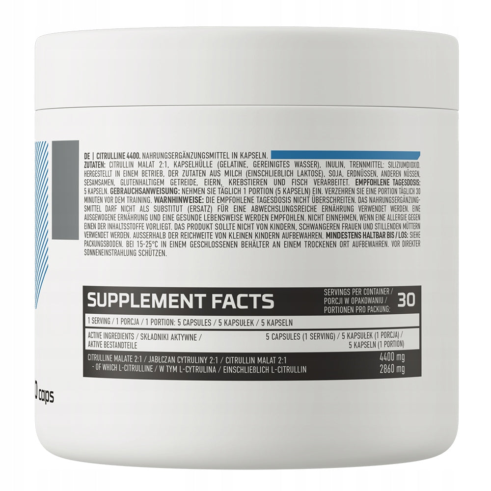 OstroVit Citrulline 4400 mg 150 kaps Citrulline Malate Muscle Pump Expiration date at least 1 year from the date of purchase
