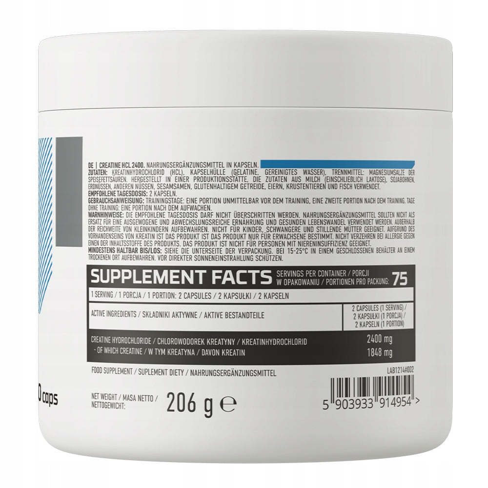 OstroVit Creatine HCL 2400 mg 150caps HYDROCHLORIDE Expiration date at least 1 year from the date of purchase