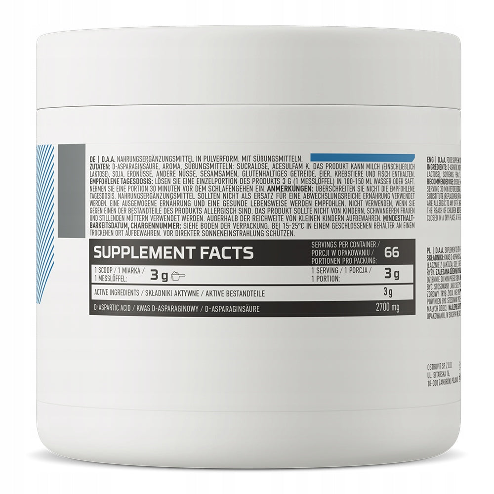 OstroVit DAA 2x200 g D-Aspartic Acid 2700 mg No Additives Pure Manufacturer code 5903933909387